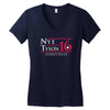 nye tyson '16 science rules Women's V-Neck T-Shirt