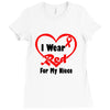 niece i wear a red heart ribbon Ladies Fitted T-Shirt