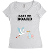 Baby On Board with Stork Women's Triblend Scoop T-shirt