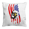american eagle usa flag head Throw Pillow