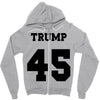 Trump 45 jersey number Zipper Hoodie