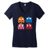 cool retro 80s pacman ghosts video games Women's V-Neck T-Shirt