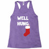 well hung endowed christmas stocking funny Racerback Tank