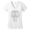 v for vendetta mask guy fawkes cool girls womens cotton t shirt dw01 Women's V-Neck T-Shirt