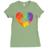 Rainbow Equality Heart Ladies Fitted T-Shirt
