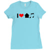 i love house music t shirt edm club wear rave electro party progressiv Ladies Fitted T-Shirt