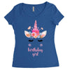birthday unicorn family series birthday girl Women's Triblend Scoop T-shirt