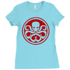red skull logo avengers marvel comics gift Ladies Fitted T-Shirt
