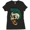 skull punk style Ladies Fitted T-Shirt