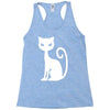 white cat funny Racerback Tank