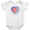 heart us flag 4th july fredom america usa Baby Onesie