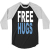 funny t shirts free hugs adult 3/4 Sleeve Shirt