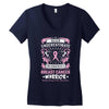 Never Underestimate The Strength Of A Breast Cancer Warrior Women's V-Neck T-Shirt