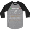 capricorn christmas ugly sweater 3/4 Sleeve Shirt
