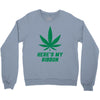 Support Liver Cancer Awareness With A Emerald Cannabis Leaf Crewneck Sweatshirt