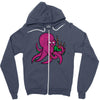 purple octopus playing the bagpipes Zipper Hoodie
