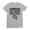 Zombies Eat Brains Dont Worry You Are Safe Ladies Fitted T-Shirt