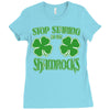 stop starting at my shamrocks Ladies Fitted T-Shirt