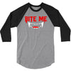 bite me halloween vampire teeth 3/4 Sleeve Shirt