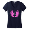 i wear pink for my mom Women's V-Neck T-Shirt