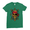 pirate bones skull Ladies Fitted T-Shirt