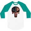 skull us flag 3/4 Sleeve Shirt