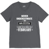never underestimate an old man who was born in february V-Neck Tee
