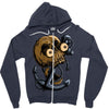 skull anchor Zipper Hoodie