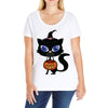 witch cat Ladies Curvy T-Shirt