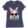 Easter Bunny Face Too Hip To Hop Ladies Fitted T-Shirt