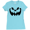 evil pumpkin face halloween costume Ladies Fitted T-Shirt