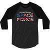 United States Space Force American Flag 3/4 Sleeve Shirt
