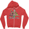 baseball game on short Zipper Hoodie