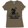 trex hates swimming Ladies Fitted T-Shirt