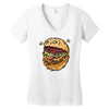 monster burger (2) Women's V-Neck T-Shirt