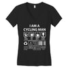 I Am A Cycling Man white letter Women's V-Neck T-Shirt