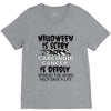 halloween is scary but carcinoid cancer is deadly spread the word help V-Neck Tee