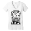 Never Underestimate Dog Rescuer Who Was Born May Women's V-Neck T-Shirt