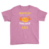 waffles are just pancakes with abs Youth Tee