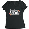 blessed aunitie with flower white color Women's Triblend Scoop T-shirt
