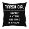 March Girl Throw Pillow
