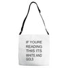 if youre reading this its white and gold Adjustable Strap Totes
