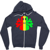 rasta skull and crossbones Zipper Hoodie