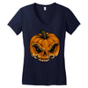 skull pumpkin Women's V-Neck T-Shirt