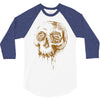 skull water color 3/4 Sleeve Shirt