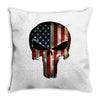 skull us flag Throw Pillow
