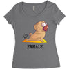 yoga pug exhale Women's Triblend Scoop T-shirt