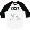 Baby On Board with Stork 3/4 Sleeve Shirt