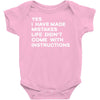 life didn't come with instructions Baby Onesie