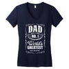 dad number one world's greatest Women's V-Neck T-Shirt